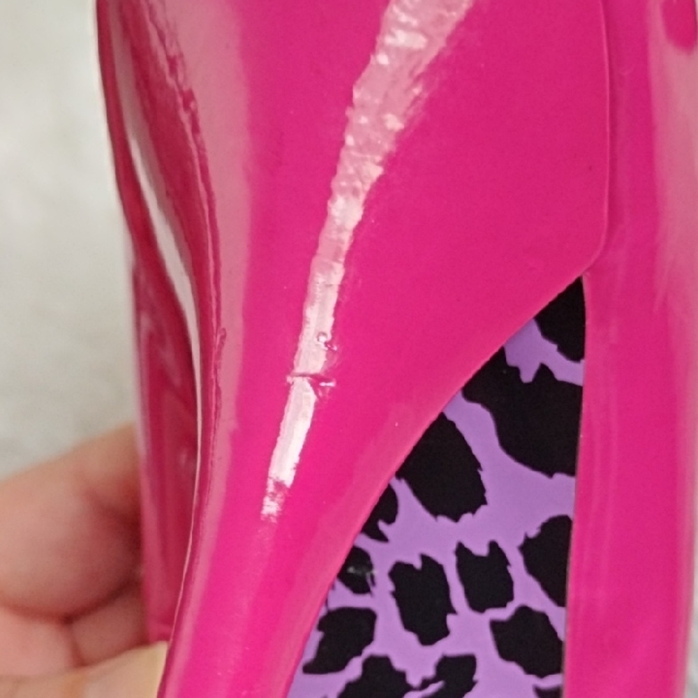 Betsey Johnson Betseyville Pink Peep-Toe Retro Pinup  Feminine Coquette Girl - Picture 14 of 16